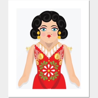 Mexican paper doll. Posters and Art